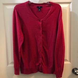 GAP red scoop neck buttoned cardigan XL